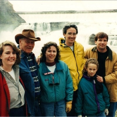 Stephen Ambrose and family at Great Falls