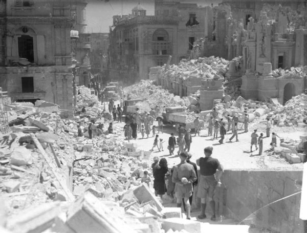 Bomb Damage in Malta WWII