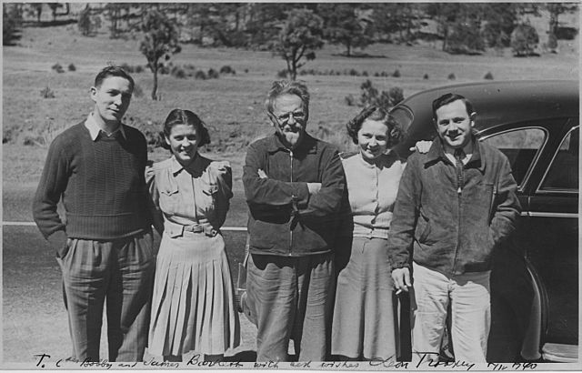 Leon Trotsky with Americans in Mexico