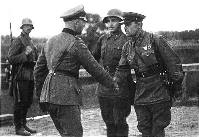 German and Soviet Officer After Poland Invasion