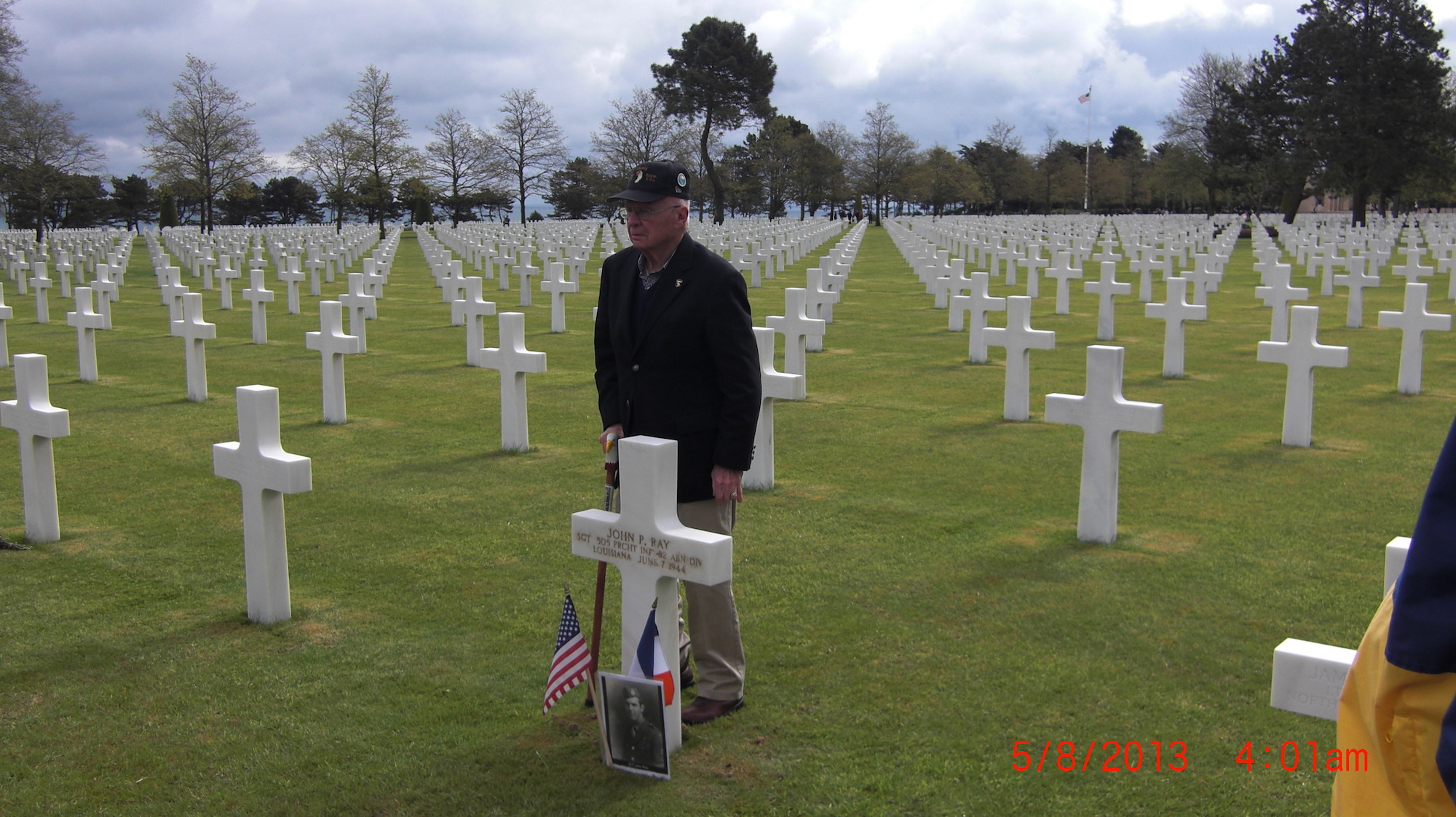 Herb Suerth at Normandy cemetery