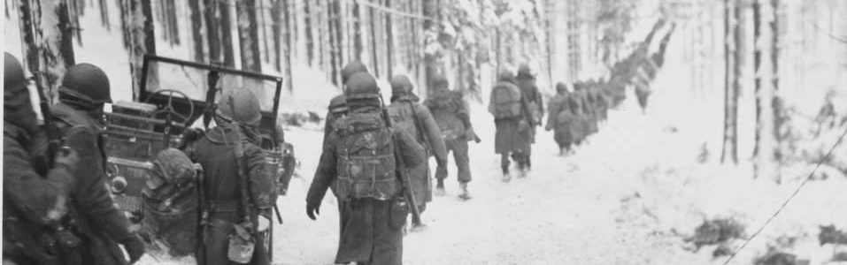 Battle of the Bulge soldiers in the forest