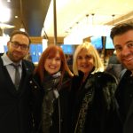Actors Ben Caplan and Matthew Leitch with Susan Luz and Babe Heffron's granddaughter
