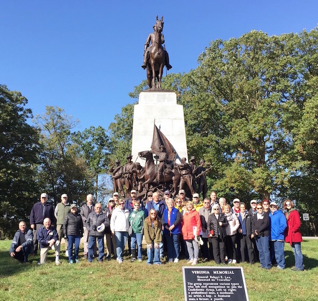Civil War Hallowed Ground tour guests at Gettysburg