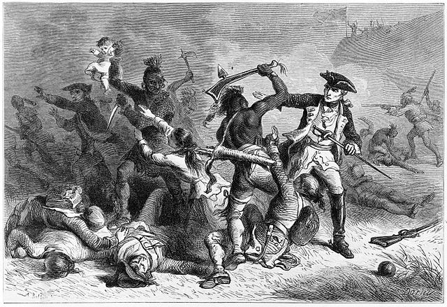 Depiction of Montcalm and British in Battle at Fort William Henry