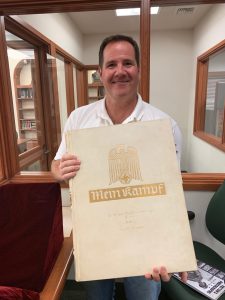 Historian Kevin Hymel with Mein Kampf
