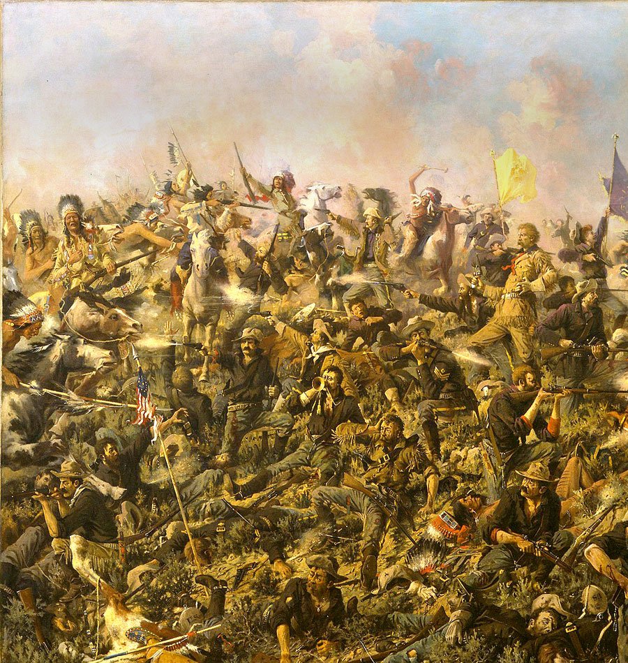 painting of Custer's last stand battle