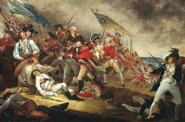 Revolutionary War battle scene