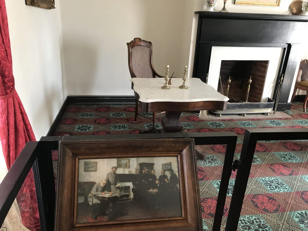 Painting of General Lee's surrender at Appomattox