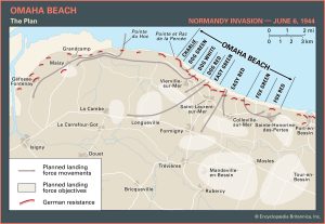 Map Omaha Beach D-Day movements