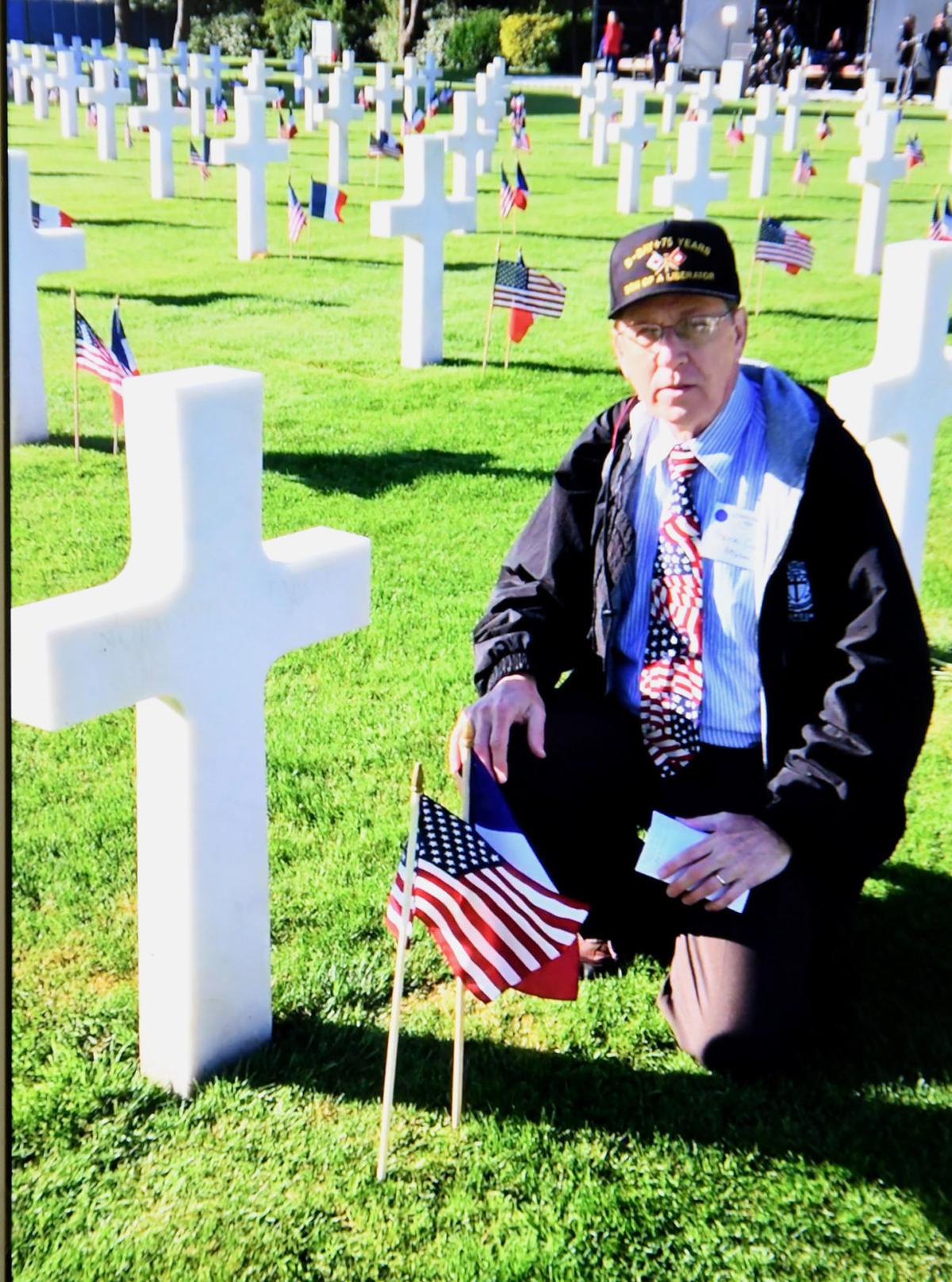 Frank Cook at Normandy Cemetery