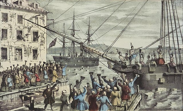 Boston Tea Party painting
