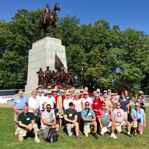 Civil War tour group at Gettysburg